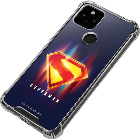 Superman 2025 Energy Shield Neon Emblem Google Pixel 4a 5G Clear Case